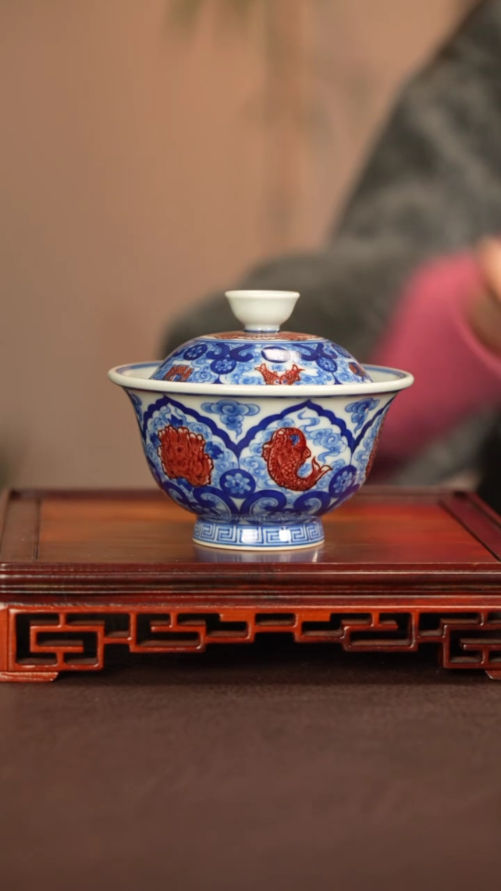 【闪购商品】盖碗永明尚玩景德镇手工手绘陶瓷