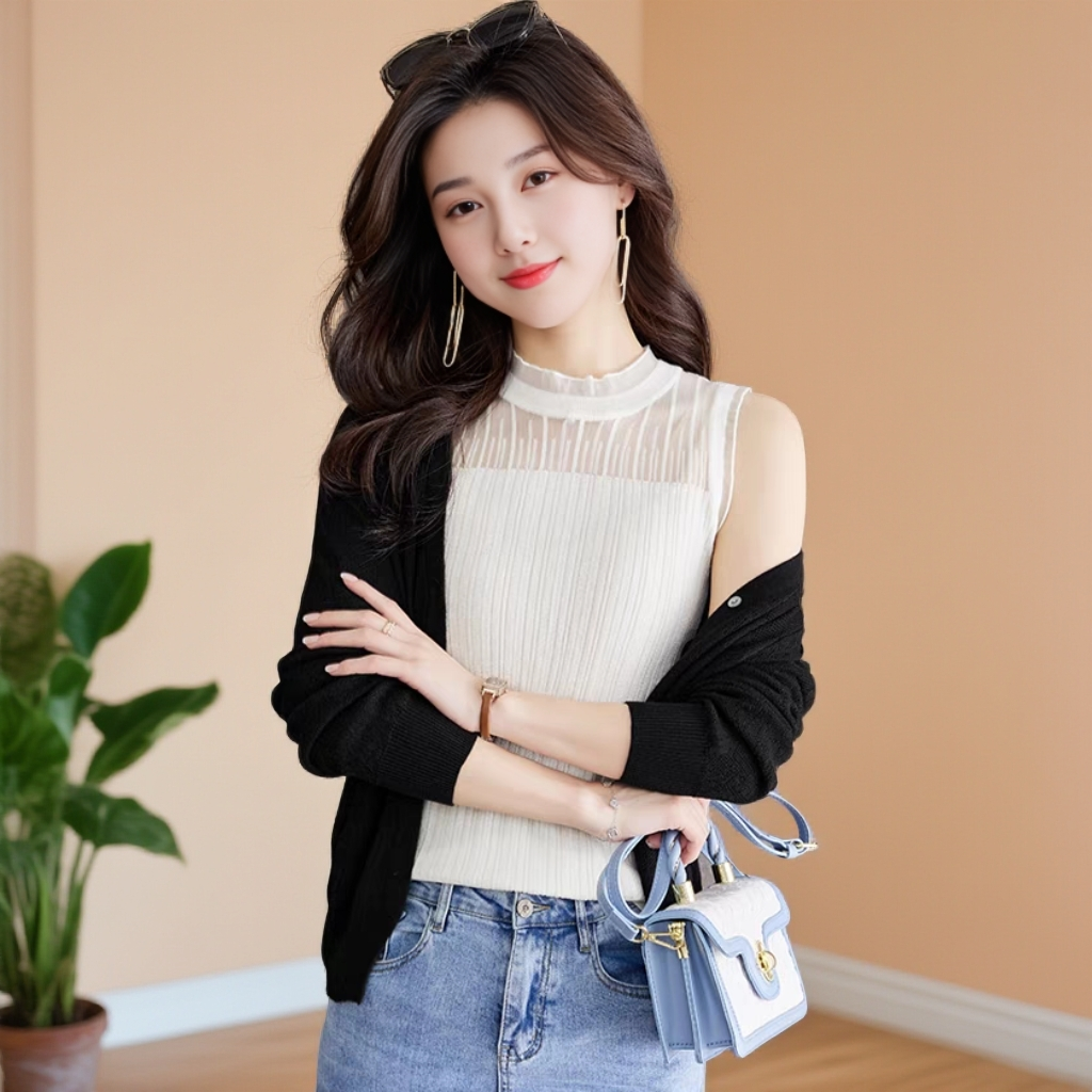 无袖打底内搭秋季新款女小衫时髦高端上档次出游服装女背心