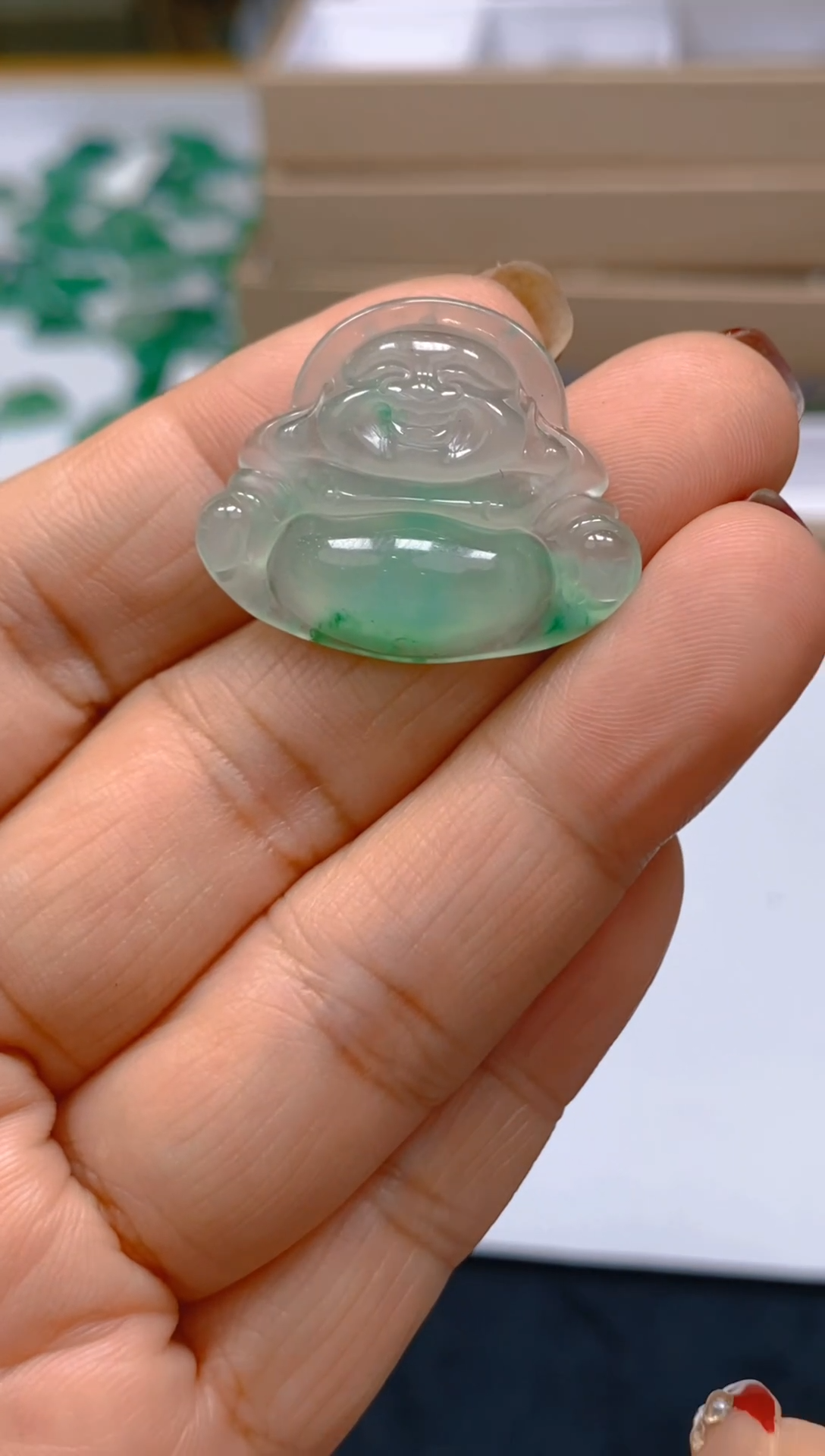 【闪购商品】石英质玉颈饰未镶嵌天然冰美人非洲翠038