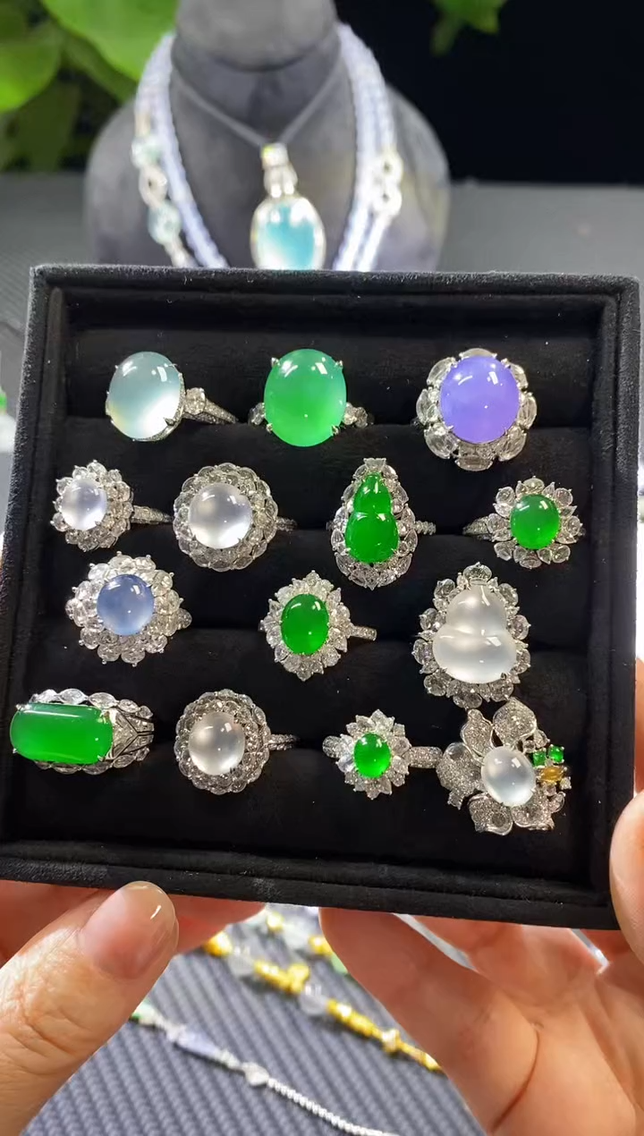 【闪购商品】翡翠挂件18K金镶嵌戒指多样性发其一（单件）