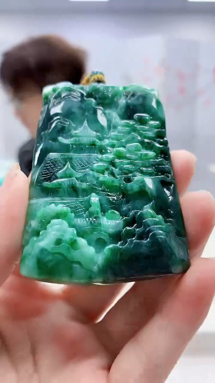 定制翡翠未镶嵌5159ms-毛货36山水