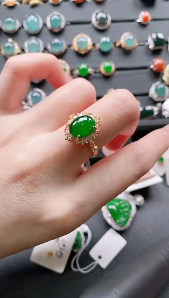 【闪购商品】翡翠戒指银S925镶嵌11111111