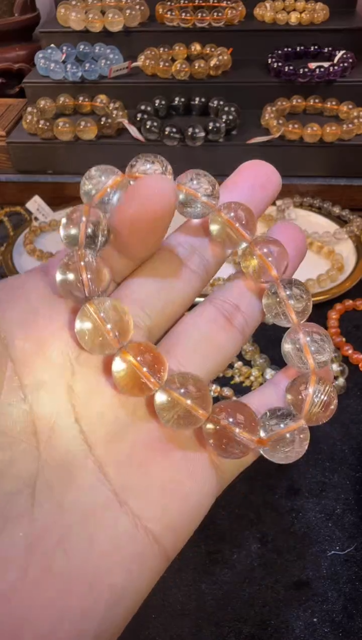 未镶嵌手串发晶SJ-665金发晶