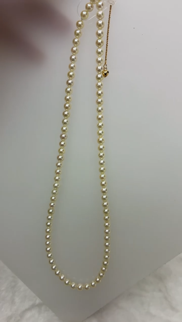 未镶嵌DA海水珍珠羽皇金串链带大证4-5 ss707
