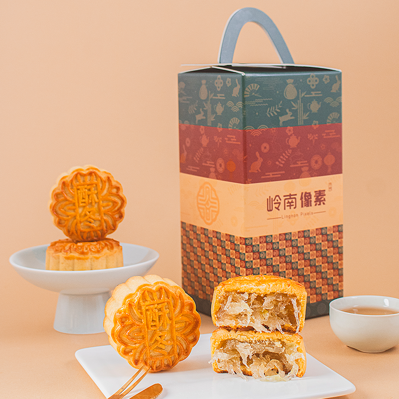 【岭南像素】酥皮冬翅月饼600g广式传统月饼香而不腻中秋节送人送礼
