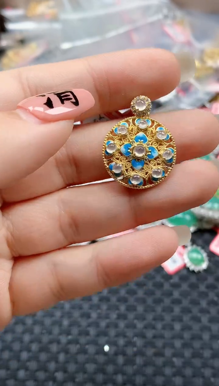 银S925镶嵌戒指翡翠天然A货缅甸翡翠