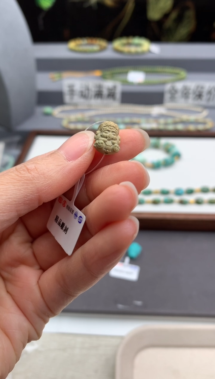 未镶嵌绿松石精工雕刻茜.W252