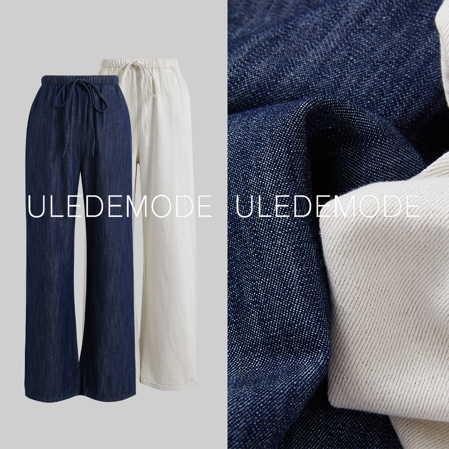 来末/松紧腰亚麻牛仔裤*LM426
