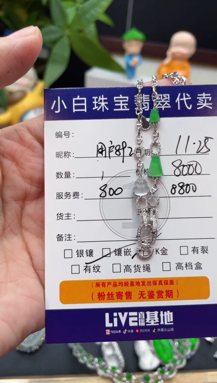 套链18K金镶嵌翡翠用****0套链