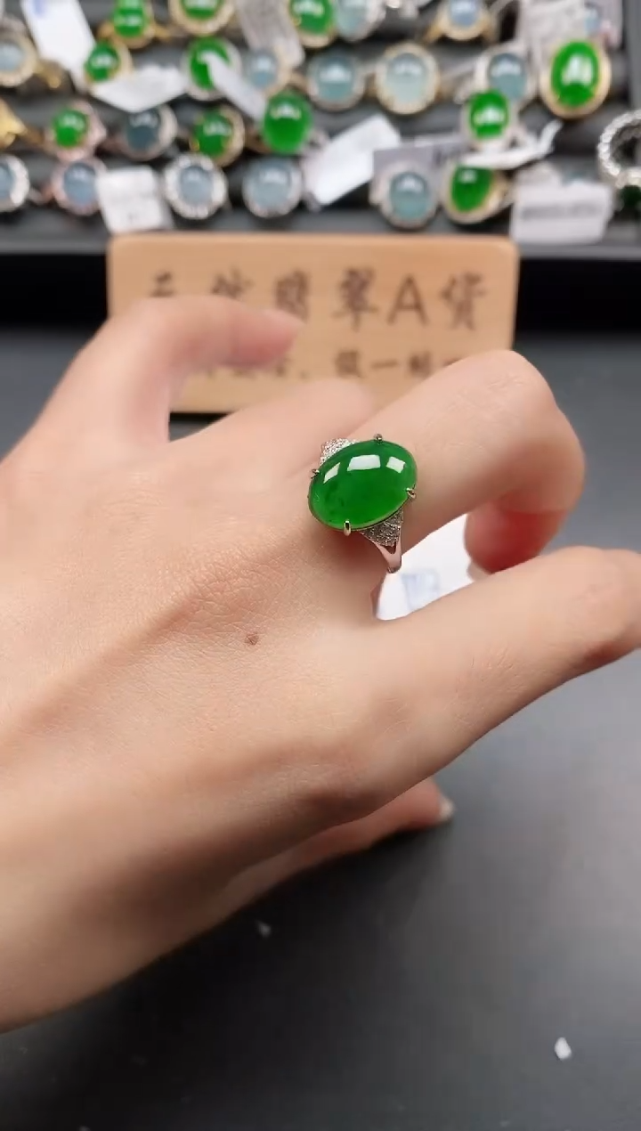 银S925镶嵌戒指翡翠111111