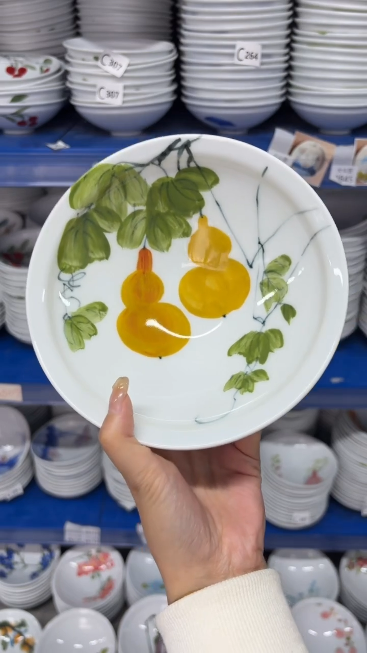 瓷片景德镇高温陶瓷食品级手绘釉中彩-大斗笠碗