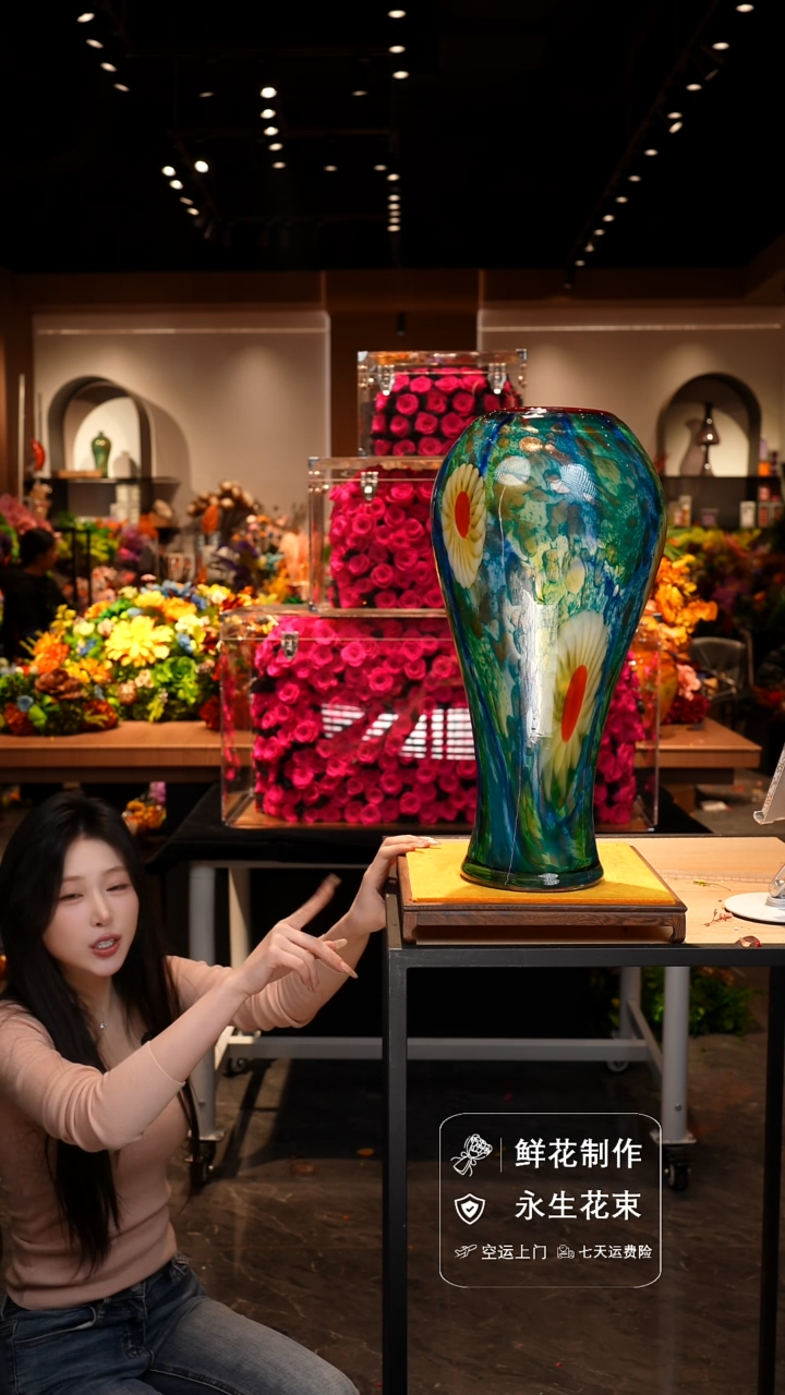 手工艺品琉璃手工花器花束空运包邮送货上门-以图片为准    