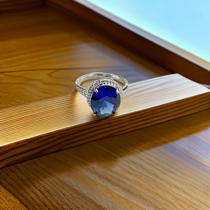AS-222蓝宝石蛋面戒指