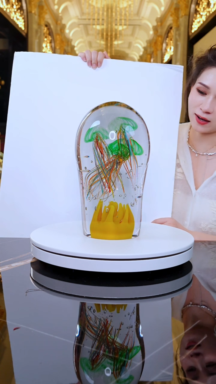 琉璃YB00423四头水母摆件