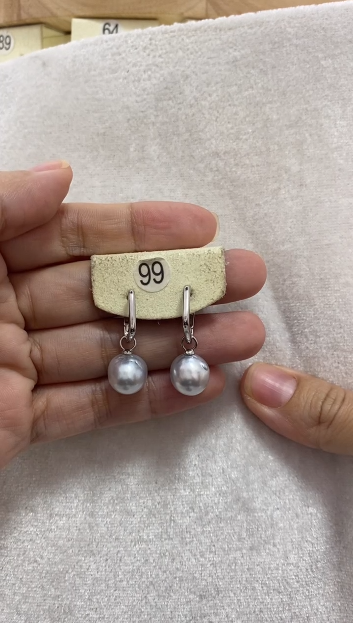 【闪购商品】海水珍珠耳饰银S925镶嵌澳白巴洛克