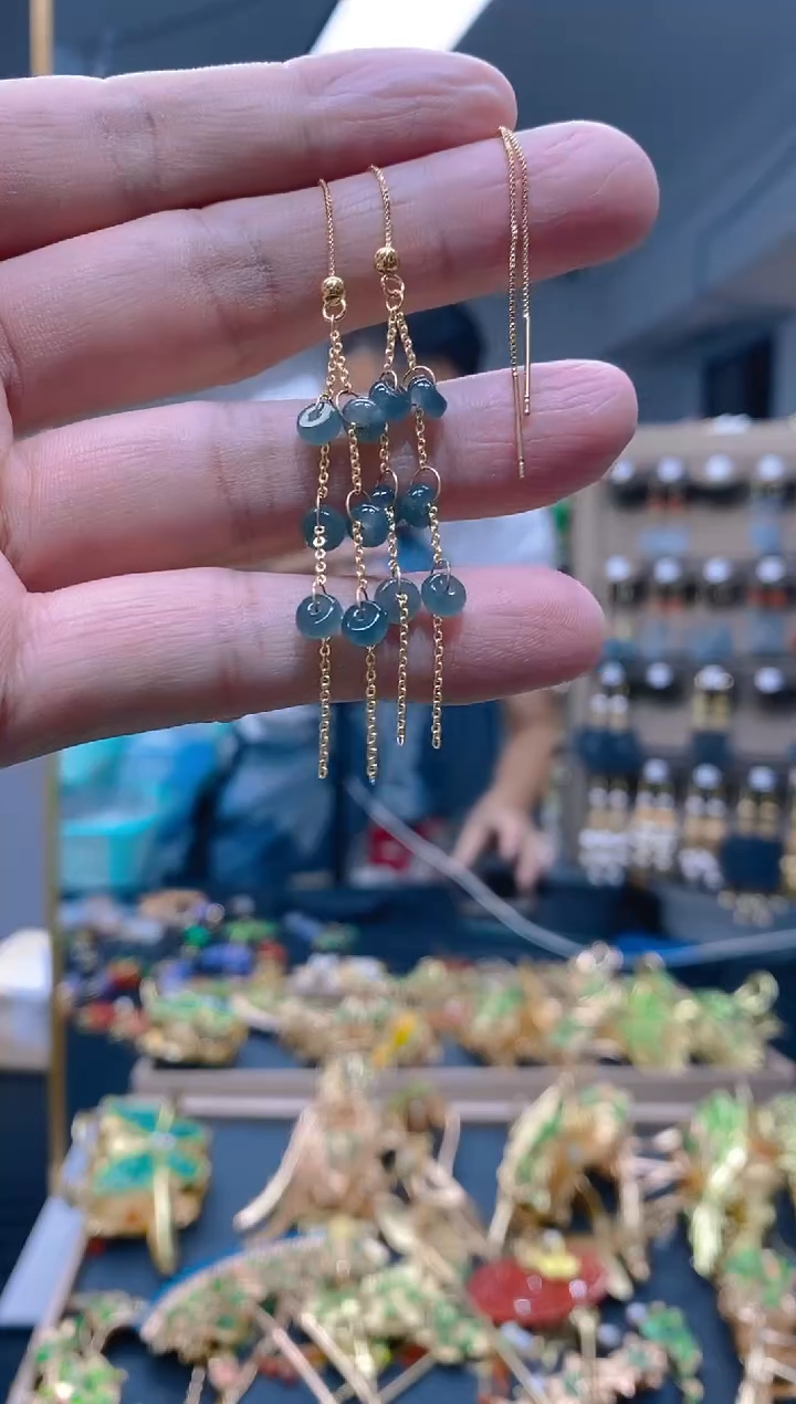 【闪购商品】翡翠耳饰合金083翡翠耳线