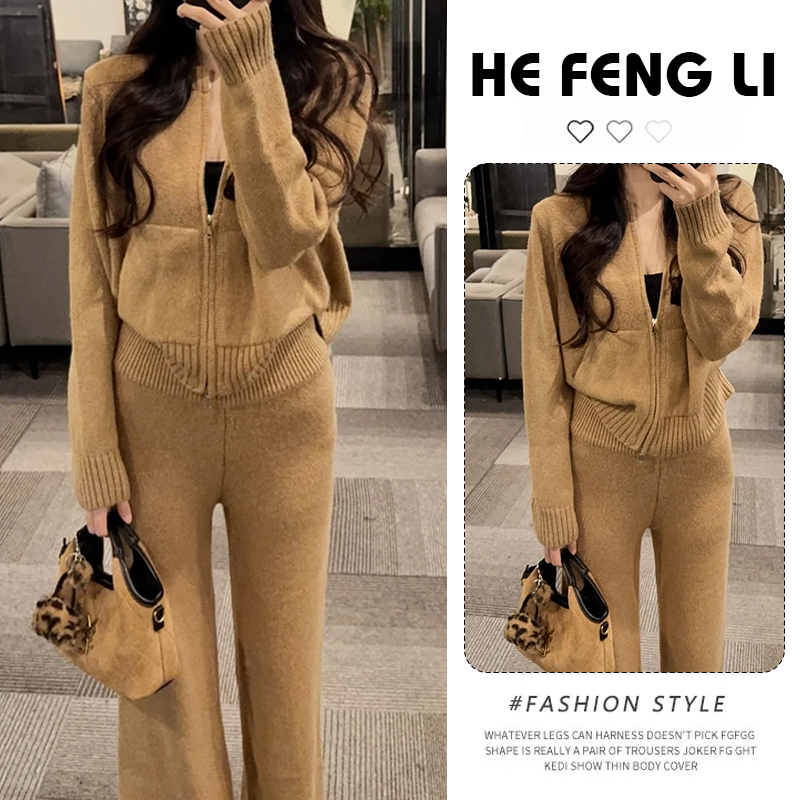 2025冬季新款显瘦宽松时尚潮流套装韩系慵懒风百搭简约风两件套