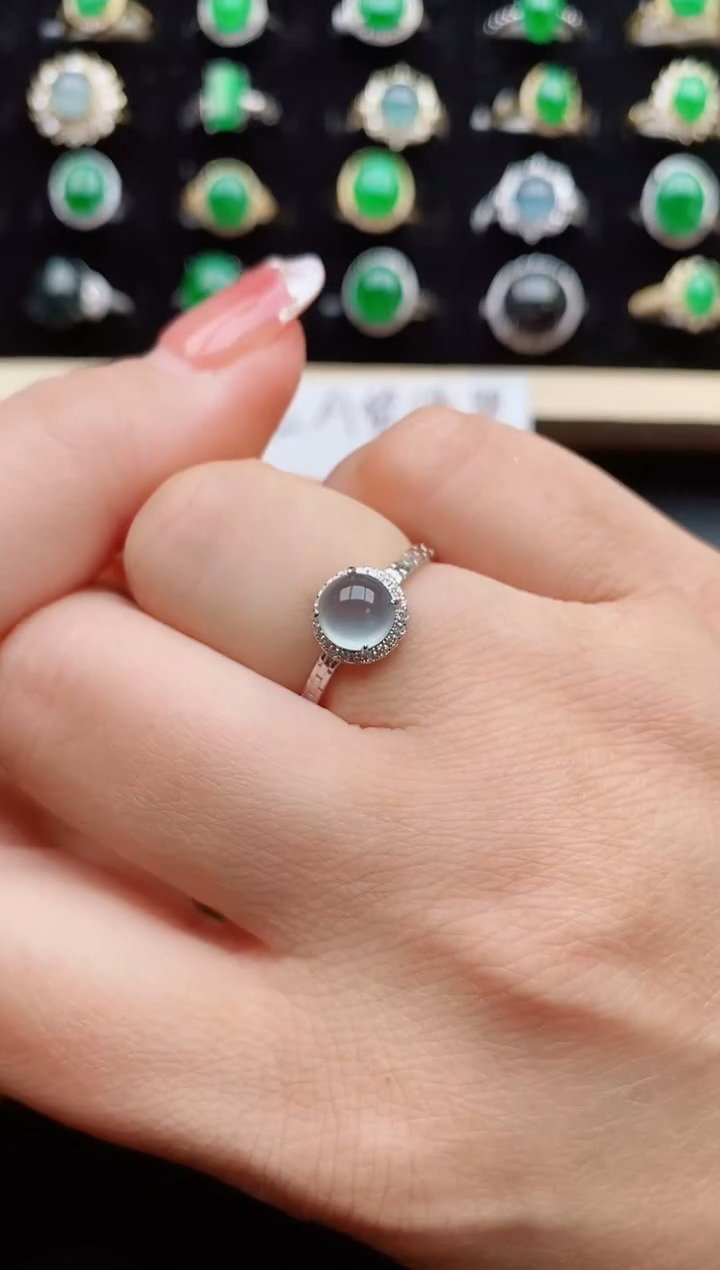 【闪购商品】翡翠戒指银S925镶嵌508050