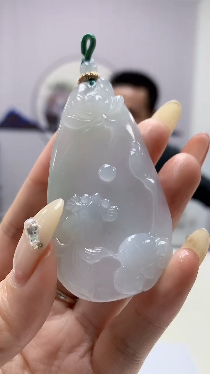 【闪购商品】定制翡翠未镶嵌3916DD-毛货挂件90