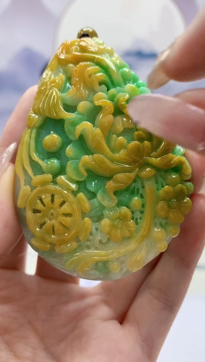 【闪购商品】定制翡翠未镶嵌4852jw-毛货挂件赠珠链86