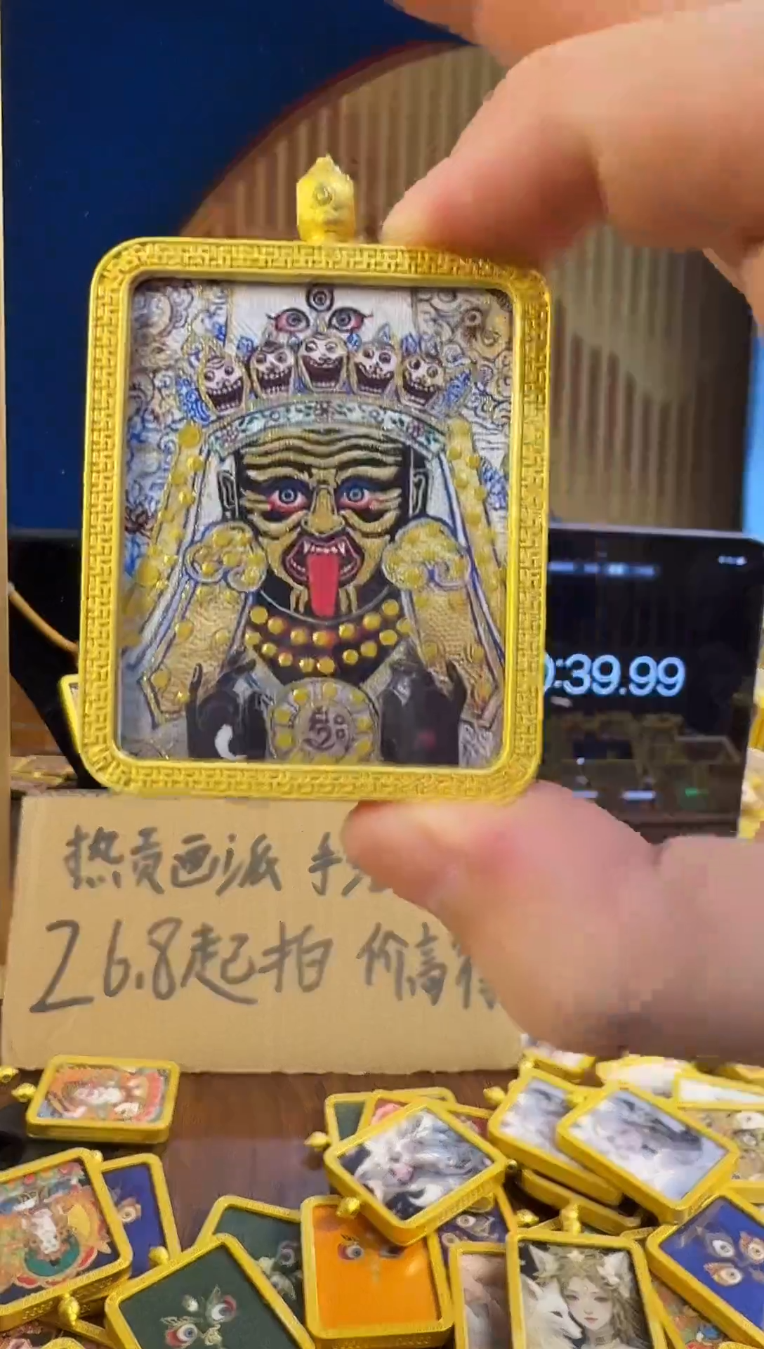 吊坠手绘唐卡666