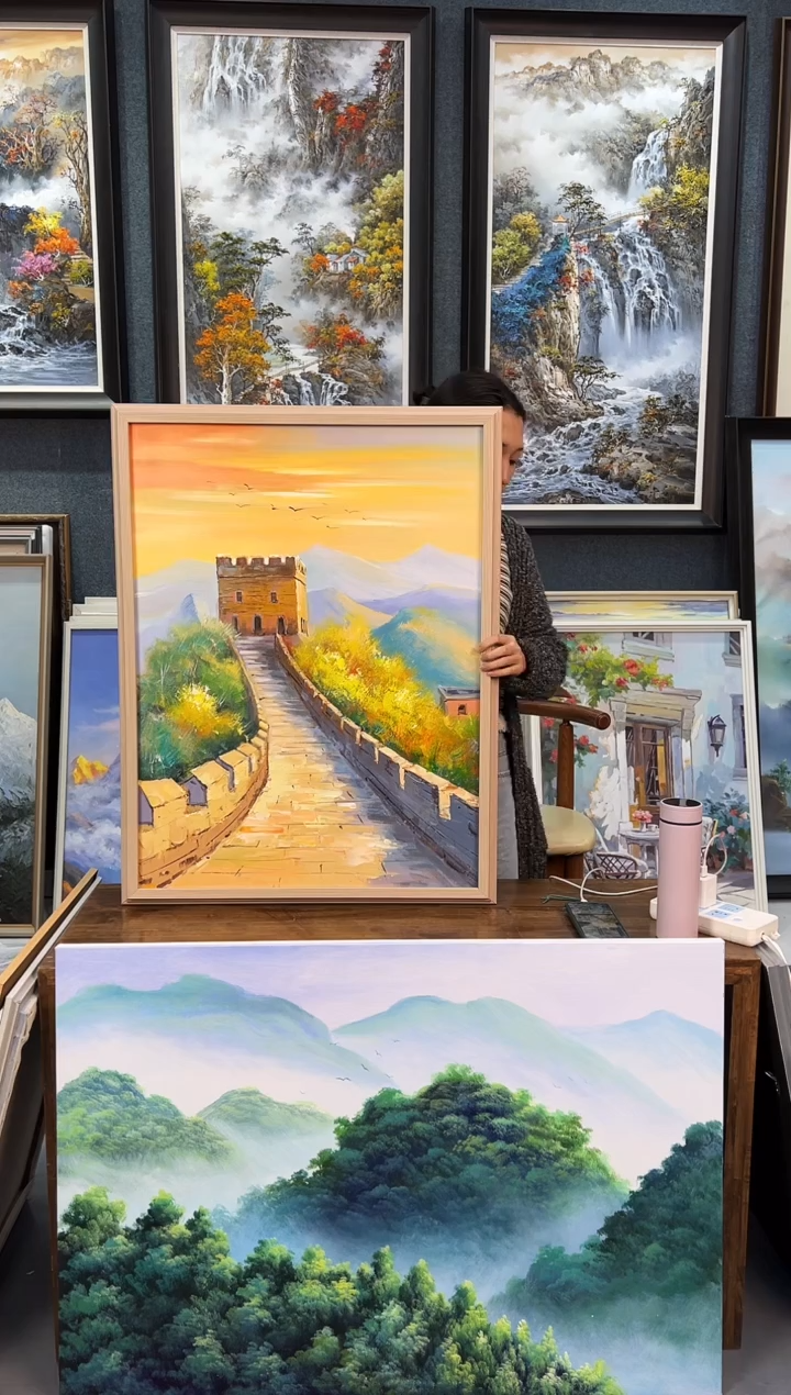 【闪购商品】油画32号 60*80 长城 手绘油画