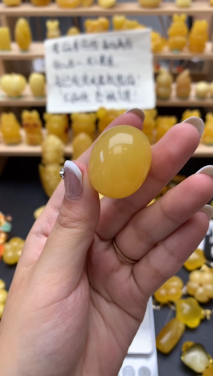 琥珀未镶嵌珠宝奇石070琥珀蜜蜡微瑕花粉