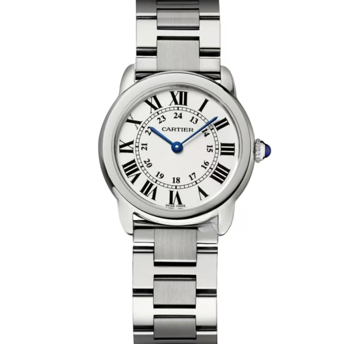 99新 Cartier/卡地亚 伦敦W6701004 29精钢石英女表 单表