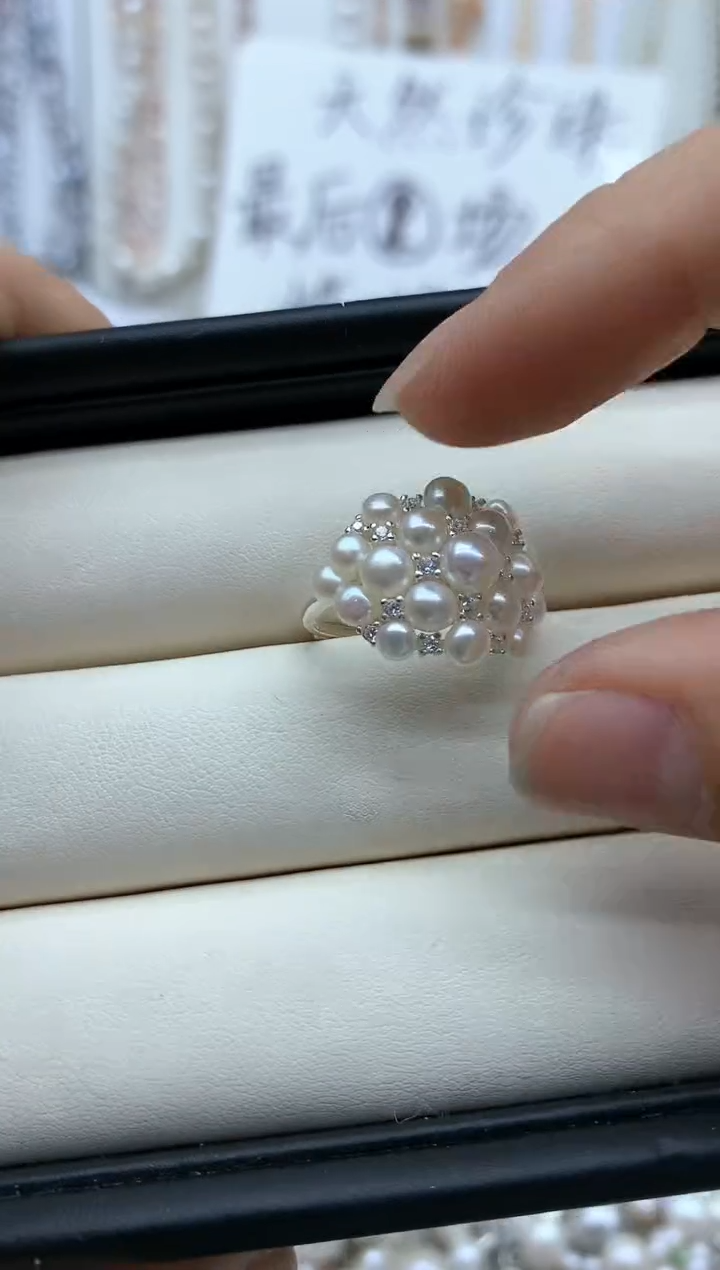 【闪购商品】淡水珍珠戒指银S925镶嵌戒指