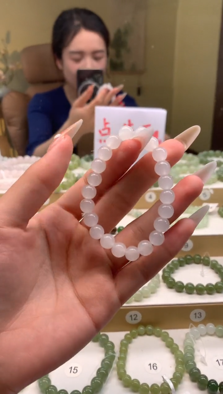 【闪购商品】和田玉手串未镶嵌BY08 白玉手串，多样性发其一