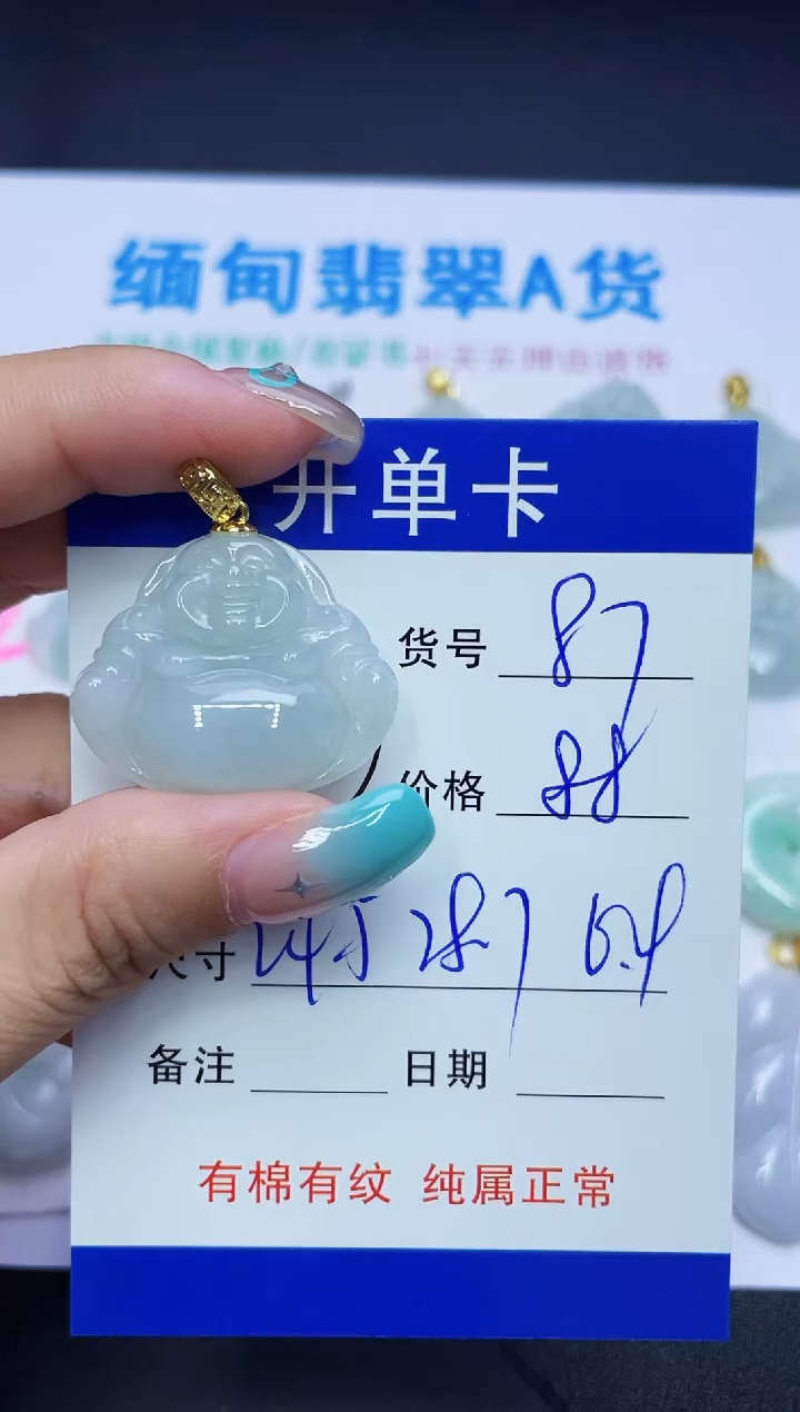 翡翠未镶嵌吊坠(赠链)87