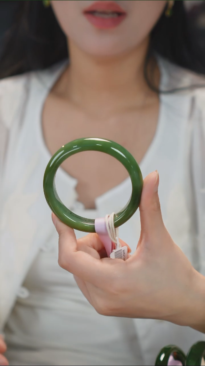 和田玉未镶嵌手镯14【柚子来啦】和田玉拍一发一56