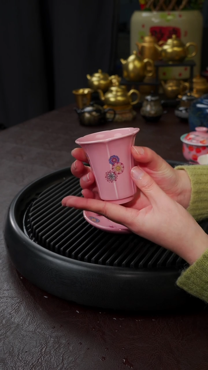 【闪购商品】杯【宜景窑桃夭粉皮球花】闻香杯