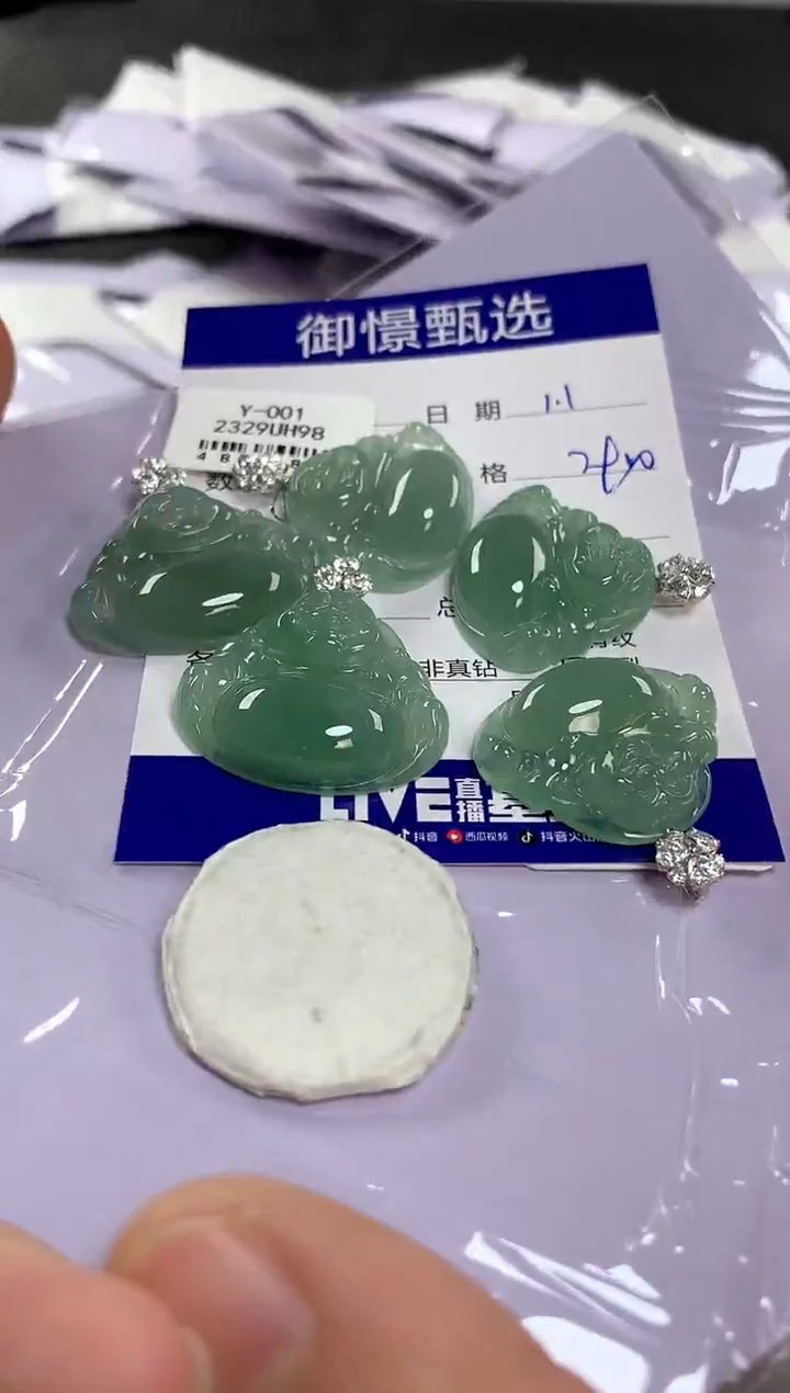 颈饰18K金镶嵌翡翠多样性发其一件103