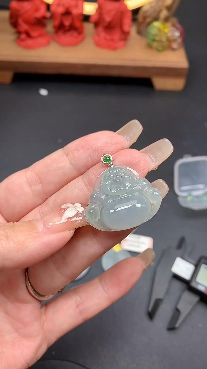 【闪购商品】翡翠吊坠(不含链)18K金镶嵌MS150202