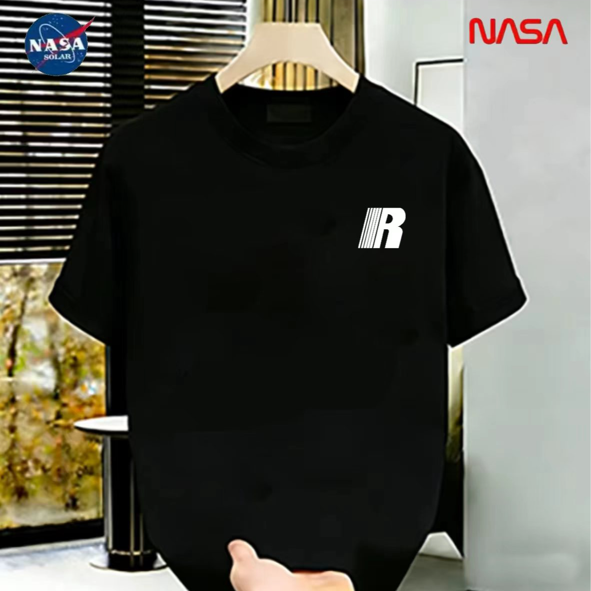 NASA联名纯棉夏季圆领短袖T恤微宽松时尚男女同款休闲百搭115