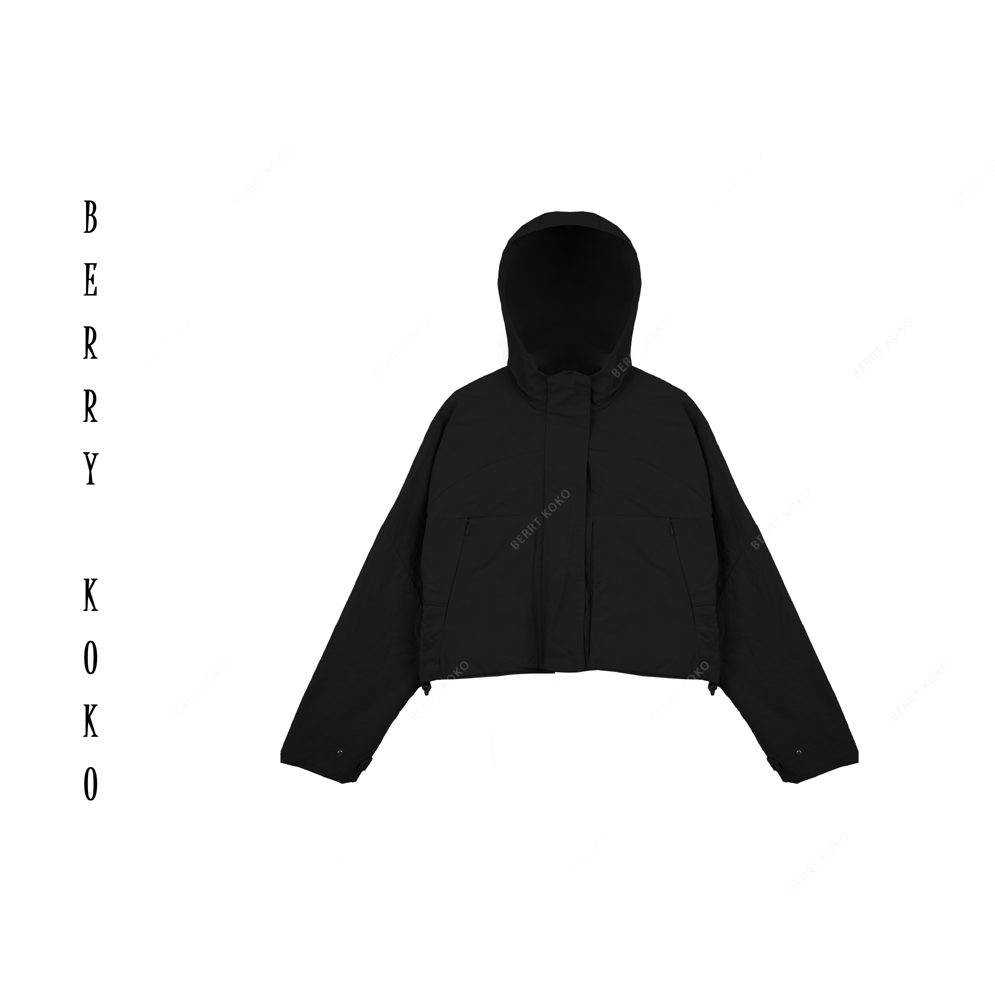 【MISSKO】LU 家隐形拉链蝙蝠袖立体剪裁短款冲锋衣 （春夏季节）V016