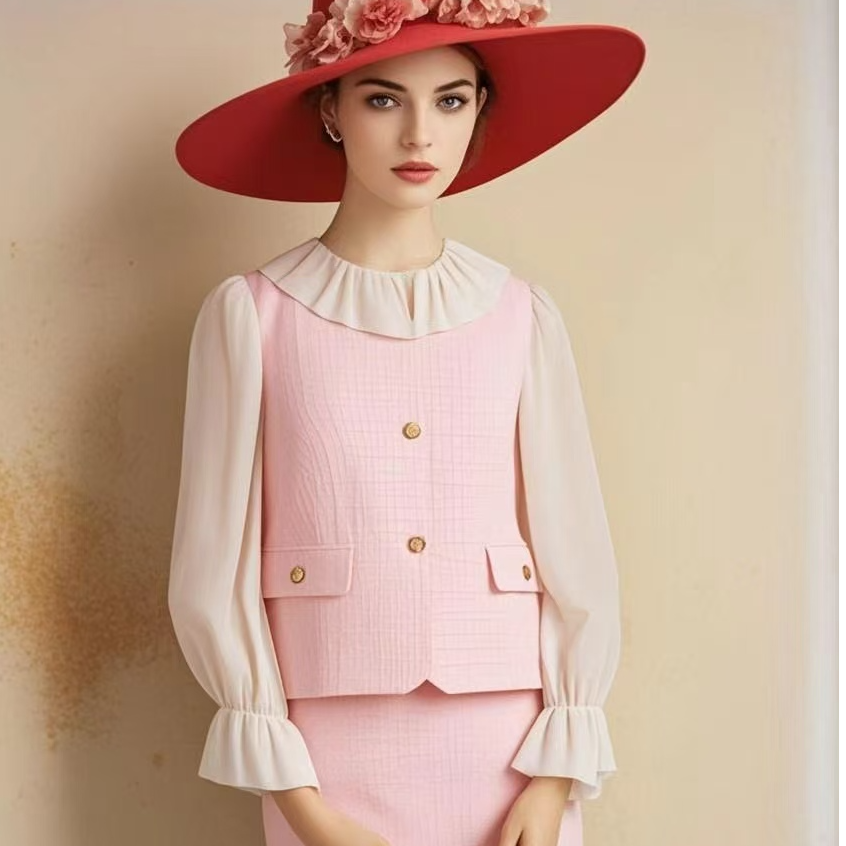 女士小香风马甲半裙套装高级气质时尚百搭