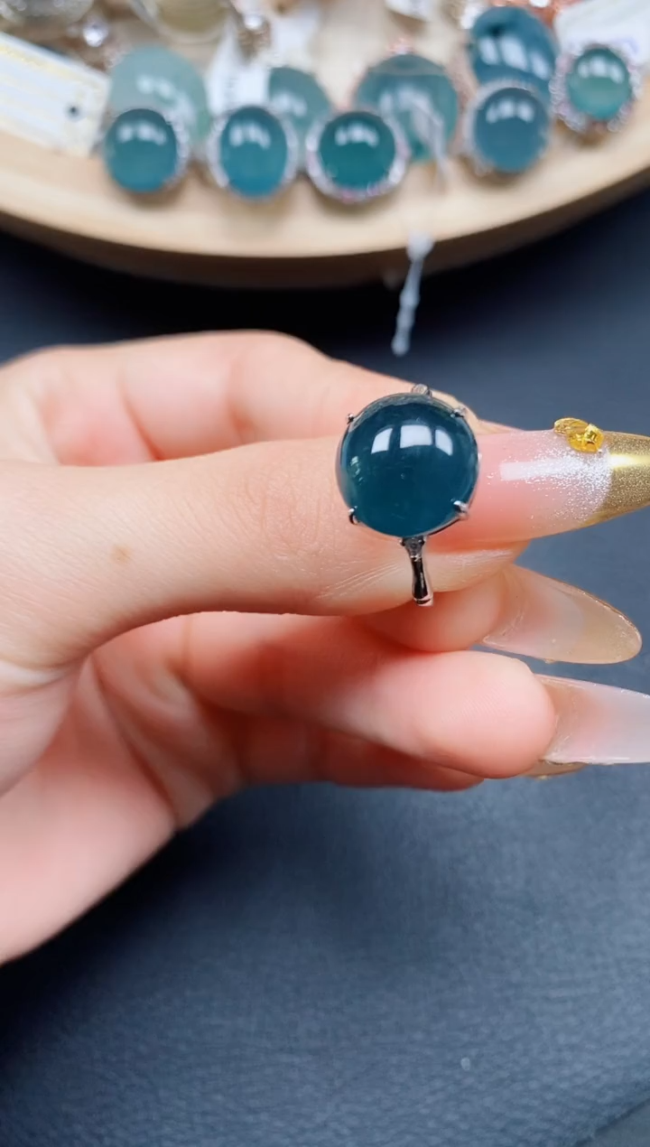 【闪购商品】翡翠戒指银S925镶嵌翡翠