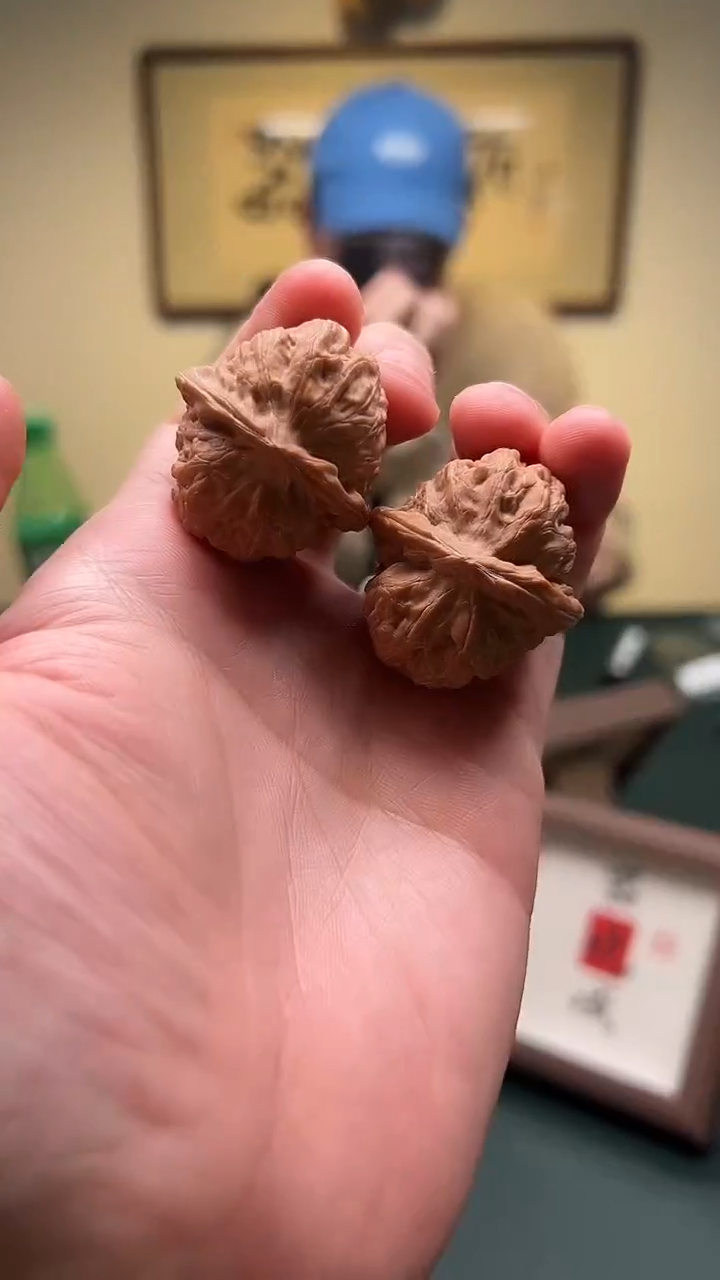 【闪购商品】文玩核桃把件35mm 门头沟元宝文玩核桃一对 4号