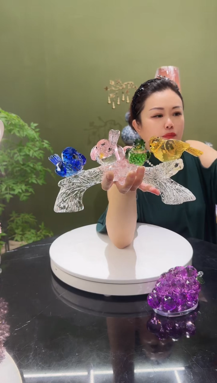 人造水晶喜上眉梢喜鹊