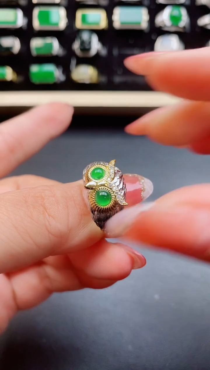 【闪购商品】翡翠戒指银S925镶嵌50850