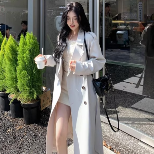 风衣外套女中长款2025春秋新款小个子高级感宽松卡其色英伦风大衣