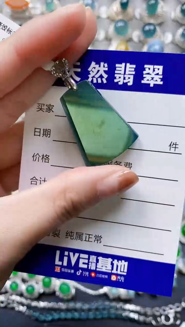【闪购商品】翡翠颈饰银S925镶嵌0348