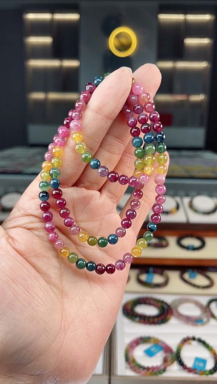 【闪购商品】碧玺三圈手串未镶嵌（多样性发一条）Q