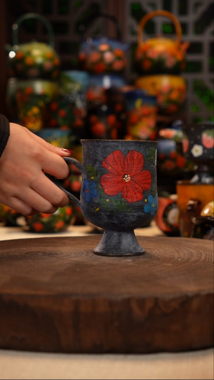 紫砂油画手绘釉下彩