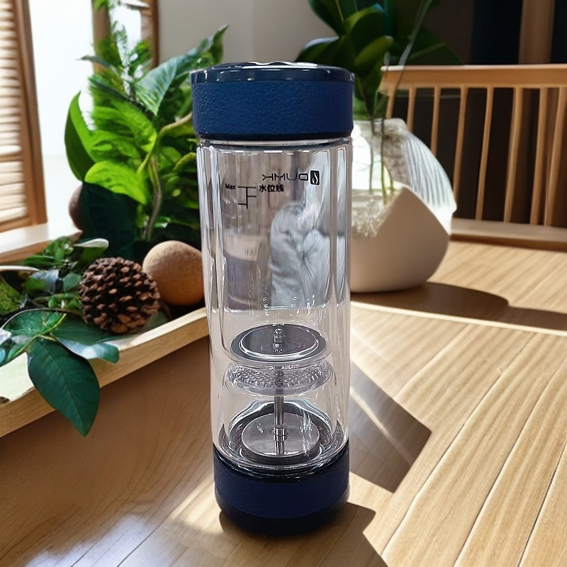 zk-屏显双玻璃茶水分离泡茶杯玻璃带滤网370ml