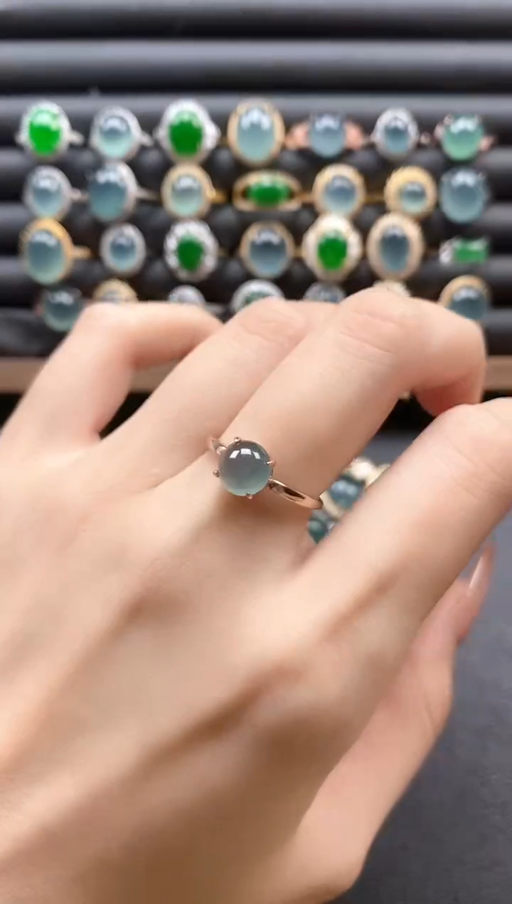 银S925镶嵌戒指翡翠51511