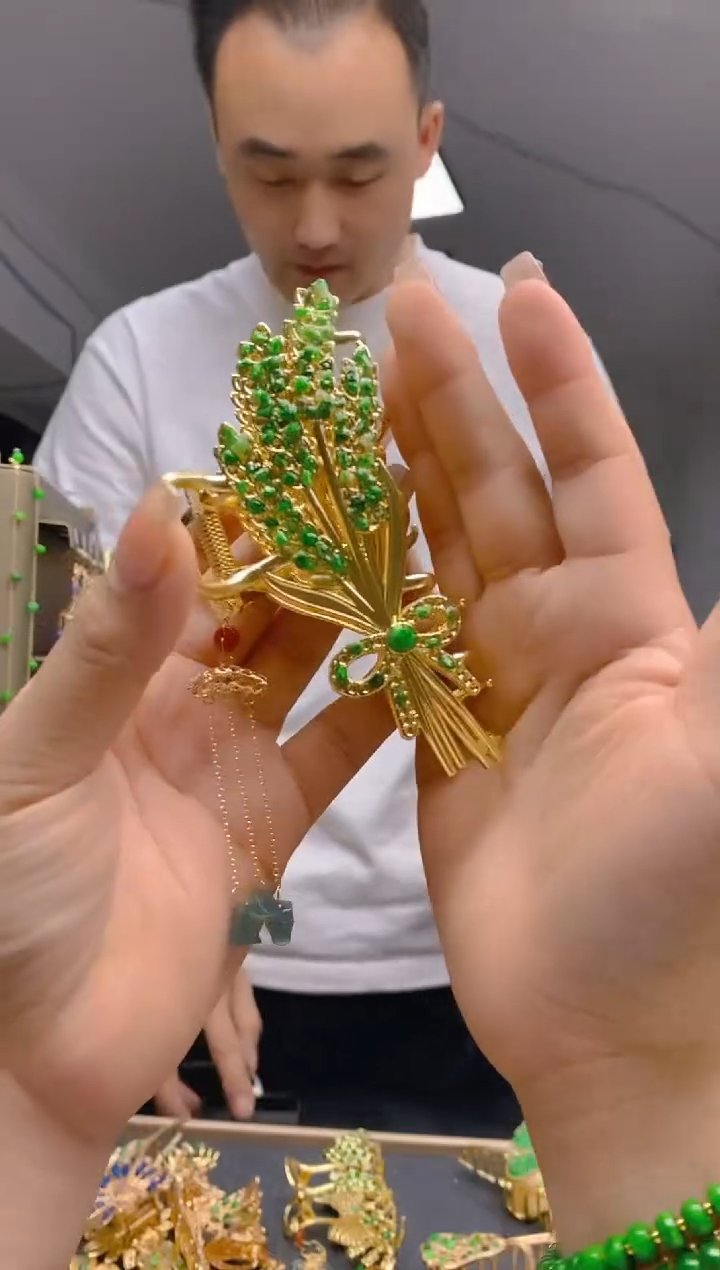 【闪购商品】翡翠耳饰合金322翡翠发簪