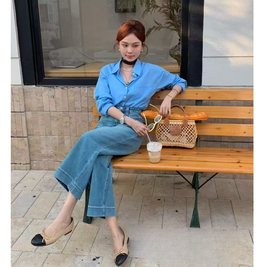 四面弹天丝直筒牛仔裤女2025夏季韩版小个显瘦九分奶奶裤